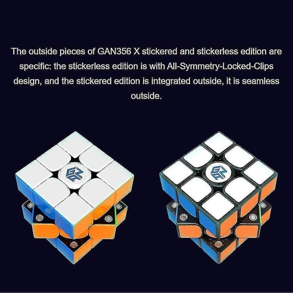 Gojoy Gan356x V2 Magneettinen 3x3x3 Magic Cube 3x3 Speed ​​Cube Gan 356x V2 Professional Puzzle Cube Gan356xv2 Opetuslelut lapsille