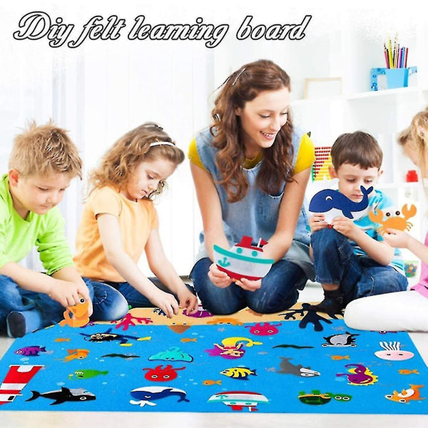 Flanell-filt-storyboard- set kompatibel med småbarn Stora vägghängande aktivitet Storyboard Baby Leksaker för tidig inlärning -HG Dinosaurs