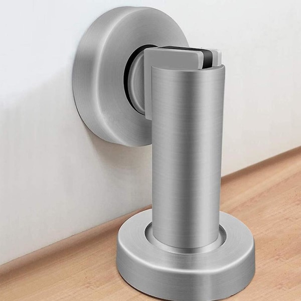 Sunrain magnetisk dørstopper, rustfritt stål børstet dørlås Moderne solide stive dørstoppere Silver