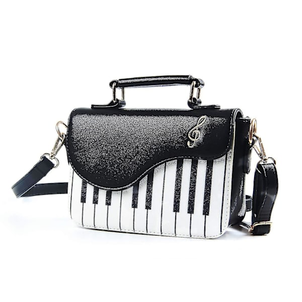 Dam Snygg Piano Handväska Axelväska, Womens Crossbody Messenger Bag Svart -ES