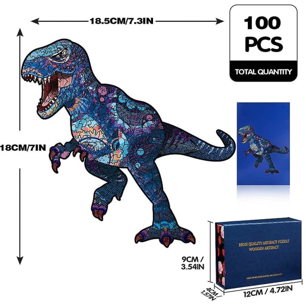 Puinen palapeli Tyrannosaurus 3d palapelin palaset eläimen muotoinen puupalapeli