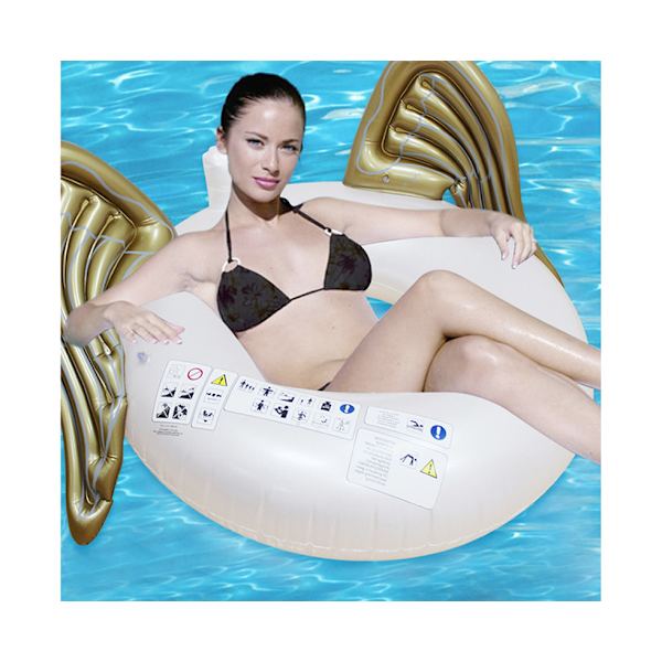 Giant Gylden Oppustelig Pool Lounge Float - Lækagesikker