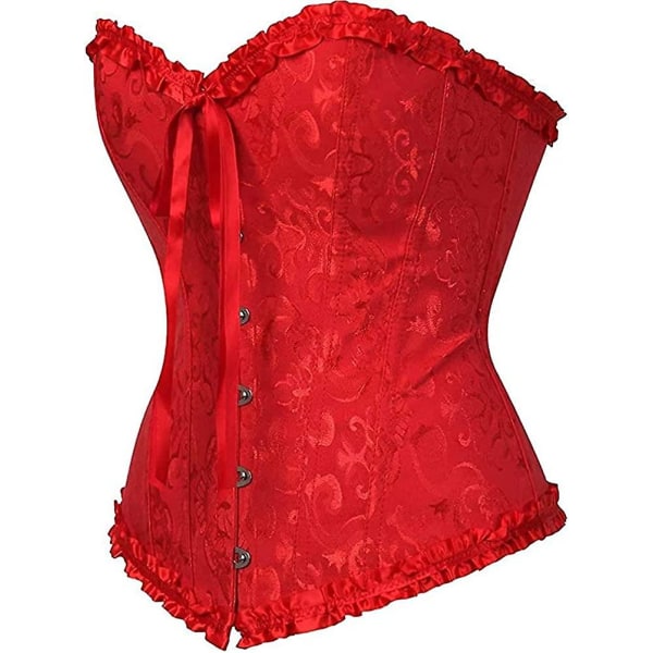 Szivyshi Naisten Overbust Sweetheart Nauhat Muoviset Bones Korsetti Bustier Top -ge Red 4*L Plus