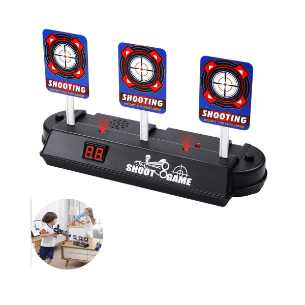 EXTSUD Electronic Digital Target for Nerf Guns - Auto Reset Light & Sound Effects Shooting Game