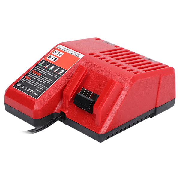 Litiumbatterilader Lader Vedlikeholdslader 100‑240V Inngangsspenning for Milwaukee M14 M18EU Plugg