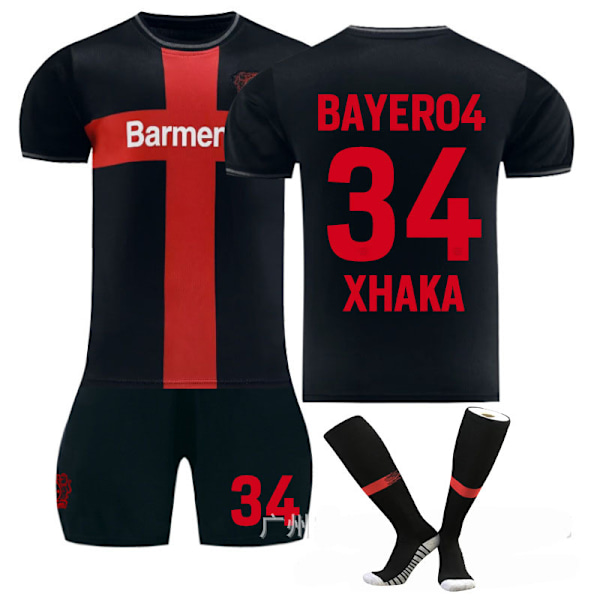 2425 Leverkusen hjemmebanetrøje Xhaka fodbolduniformssæt B 16(90-100cm)