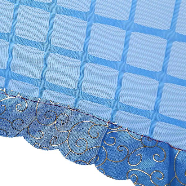 Sett med 1 Mesh-nett paraply matdeksel netttelt gjenbrukbar og sammenleggbar 72x51cm for piknik/grill - Ke blue