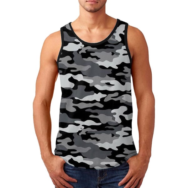 Mænds Trykt Ærmeløs T-shirt Sport Tank Tops Sommer B 2XL