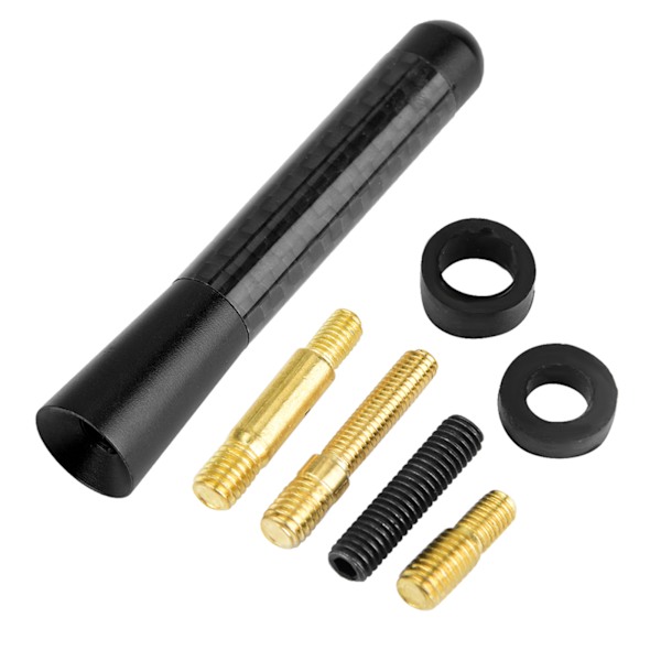 3”Carbon Fiber Screw Radio Short Antenna Aerial for Universal Car Modification (Black)