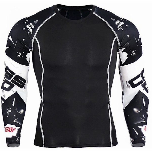 Herre Compression Base Layer Topper Sport Gym Muscle T-skjorte 3 M