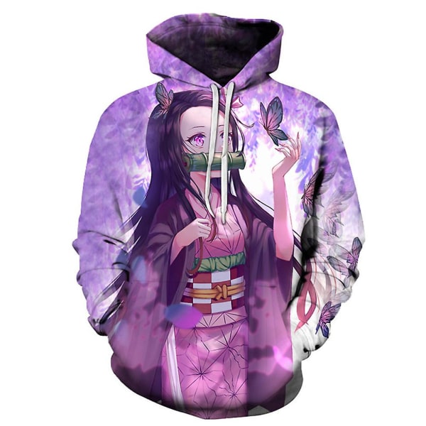 Voksne Demon Slayer Anime Hoodie Kamado Nezuko Topper Hættetrøje Gave 4XL