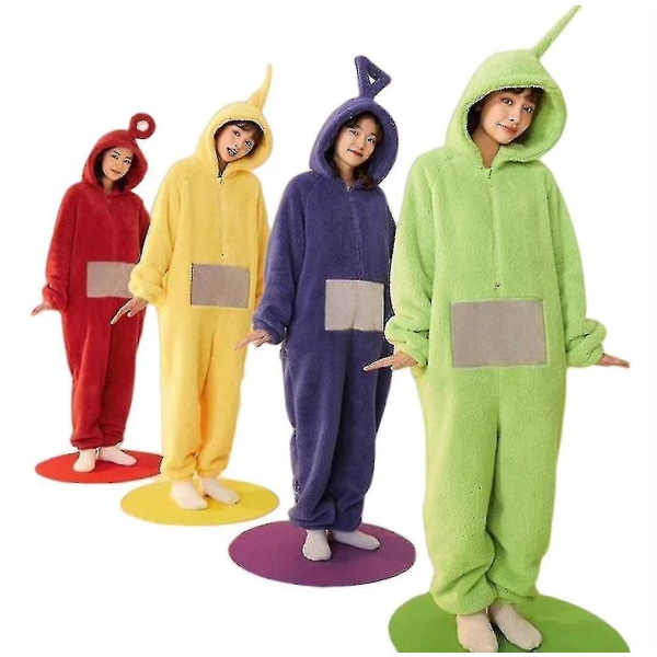 Unisex Teletubbies Kostumer Disi Onesies Lala  Pyjamas Voksne Pyjamas -ge Yellow XL