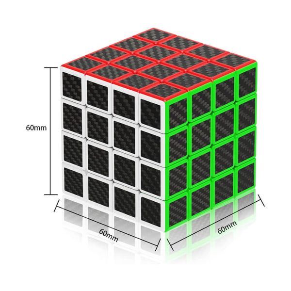 ROXENDA Carbon Fiber Magic Cube 4x4 - 60mm Speed ​​Puslespil