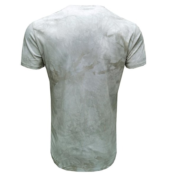 Mænds T-shirts med Tie-Dye, Kortærmet, Sommer, Casual Grey White XL