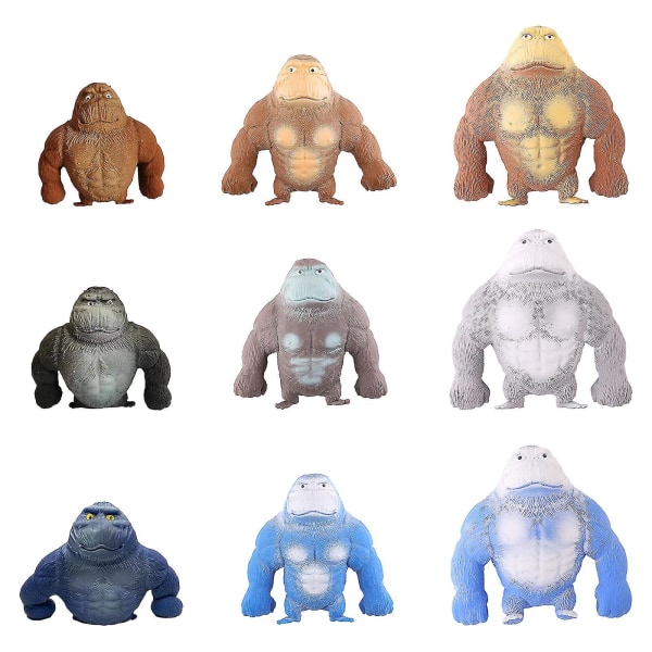 Simulerings-Squish Strækbar Svampagtig Squishy Abe Gorilla Stressaflastende Legetøj Vent Dukke Grey 15*12