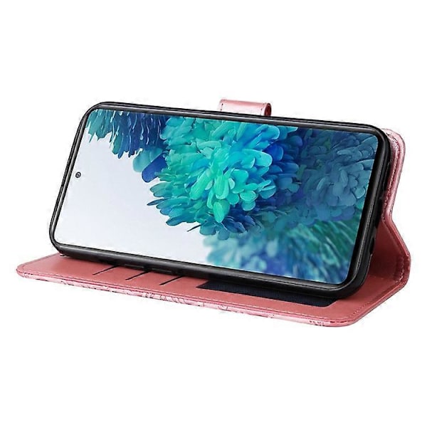 Kompatibel med Samsung Galaxy S20 FE / S20 FE 5G / S20 Lite Solsikke Preget PU Lær Veske Stativ Magnetisk Lås Lommebok Telefon Pink