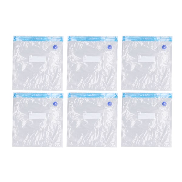 6 st dammsugarpåsar för förvaring, platsbesparande, bra tätning, transparenta, återanvändbara vakuumförseglingspåsar för matkläder 22x21cm/8.7x8.3in