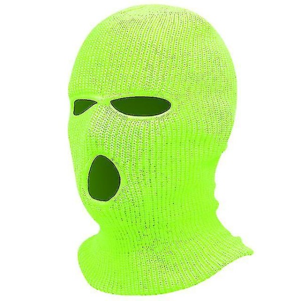 Vintervarm Unisex Balaclava Mask med 3 Hål Light Green