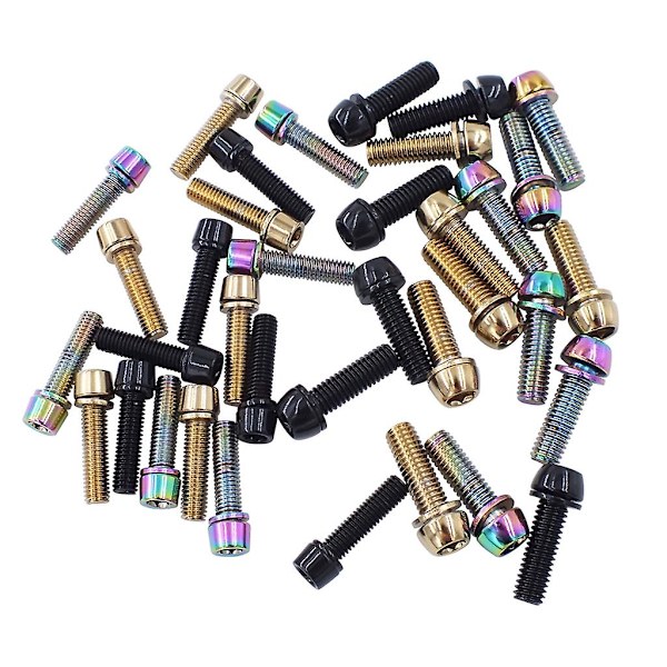 Cykelstyrstammebolte, titanium-allen Tapered Cykelstyrstammebolte Cykelstyrebolte M6 gold