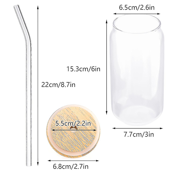 2kpl juomalasit CAN Kylmäjuomakuppi/ CAN /maitokuppi + lasipilli L bamboo cover and straw