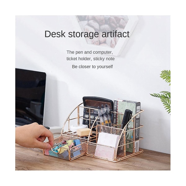 Desktop Student Smedejern Stationery Storage Rack Pen Papir Hardware Desktop Rack