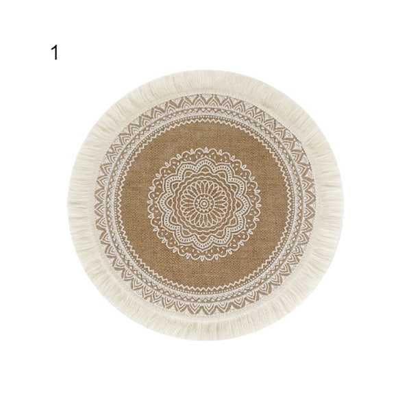 Rattan Trivet Mats Värmeisolering Handgjord Bomull Linne Matsal Bord Halkskydd Underlägg för Kök-1