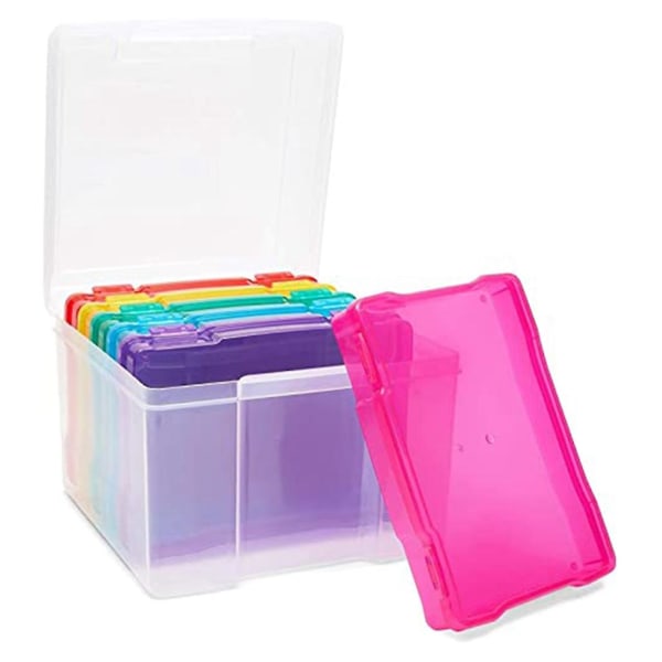 5x7 Inch Photos Cases And Clear Craft With Buckle Design 6 Inner Cases Plastic Container Box A