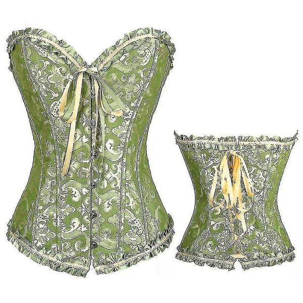Tube Top Jacquard Gothic Palace Korsett Vest Shapewear Korsett -ge Green 6XL