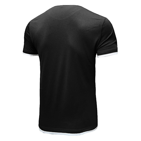 Herrar Enkel Kortärmad Rundhals T-shirt Sommar Toppar Black S