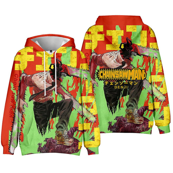Voksen Chainsaw Man Anime Hoodie Denji Pochita 3D-trykk Hoodies Langærmet Pullover Gensere Topper Gaver A M