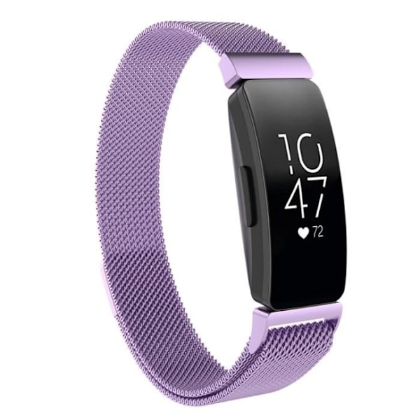 205 mm magneettinen Milanese ruostumattomasta teräksestä valmistettu hihna Fitbit Inspire/Inspire HR:lle - Vaaleanvioletti