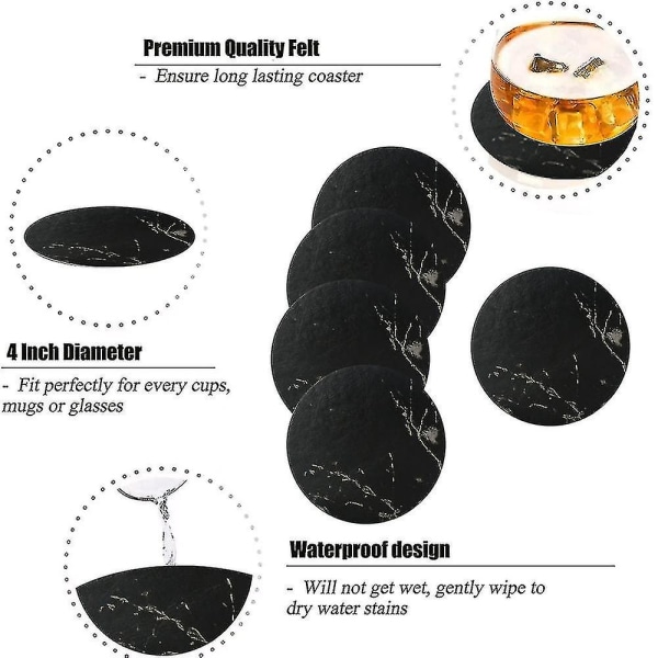 Skinnbrikker Sølbeskyttelse kompatibel med bord Skrivebord Slitesterk og sklisikker skinnbrikke Passer vanlig - Snngv black marble