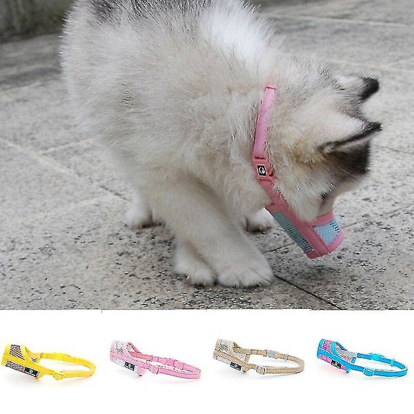 Hundemundkurv til kæledyr - Nyttig hundemundkurv mod bid til små, mellemstore og store hunde - Holdbar mesh, bærbar, multifunktionel hundemundkurv Jd4 Yellow M