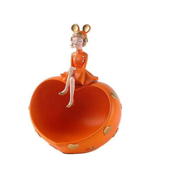 Makeup Desktop Smykkeskrin Harpiks Ornament Bakke Indgangsnøgle Opbevaring Grøn