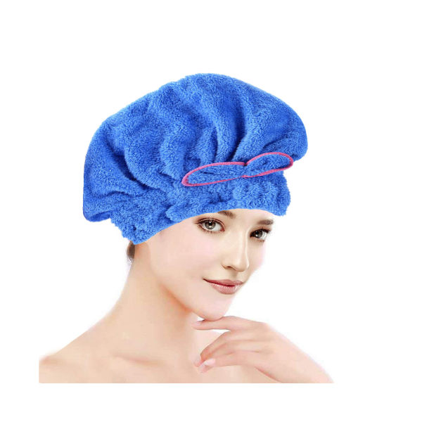 Hårtørkende håndkle 3 pakker, hurtigtørkende mikrofiber hårhåndkle, superabsorberende hårhåndkle - blå