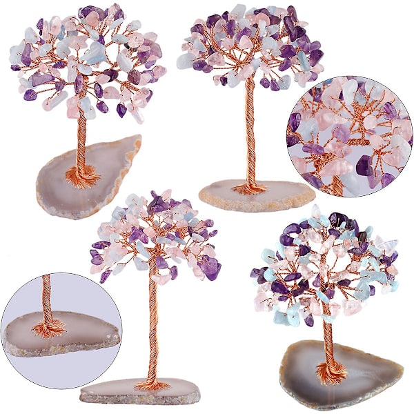 Ametisti Kristalli Puu Luonnollinen Reiki-Parantava Kristalli Jalokivi Bonsai Rahapuu Feng Shui Kristalli Puu Koti Sisustukseen Colorful 02