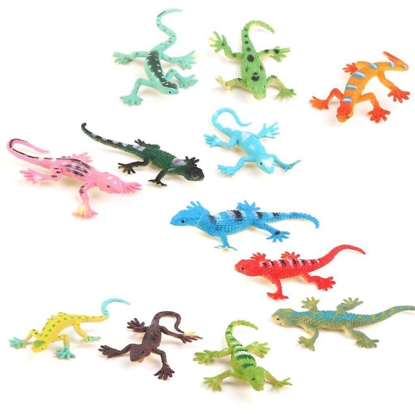 Gecko Small Plastic Lizard Simulation Reality Decoration Lasten lelut 12 kpl Random