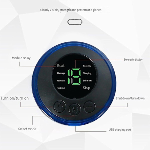 Mini Elektrisk EMS Nakke- og Ryggmassasjeapparat Cervical Massasje Patch Smertelindring Remote Controller *5 patches