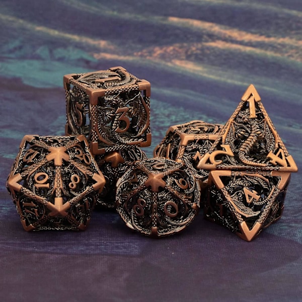7kpl Mini Hollow Metal Set Hollow Out Polyhedral Set Role Pl