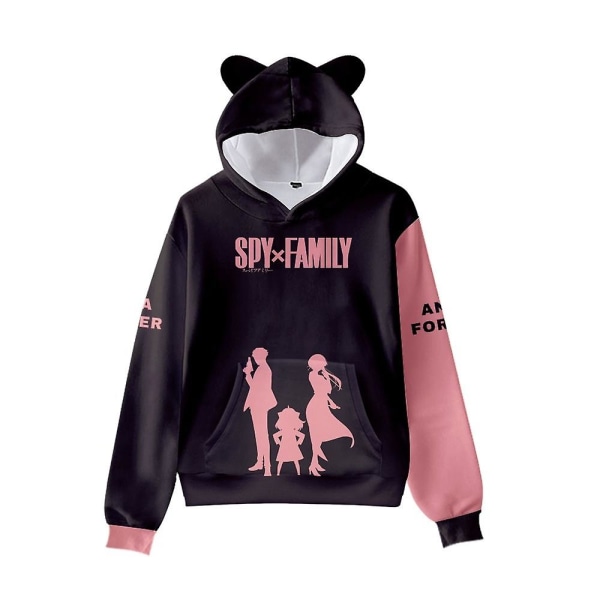 Spyfamily Hettegensere Voksne Motetrykt Søt Katteøre Sweatshirt Topper Langermede Gensere Gaver D 3XL