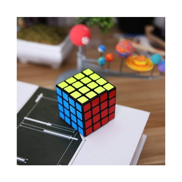 Xelparuc Speed ​​Cube 4x4 - Sort Base 6-farvet hjernetrim