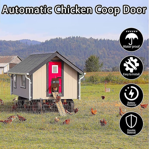 Automatisk hønsehusdør Light Sense Døråpner Fjærkre Hage Kylling And Døråpner Praktisk Kylling Kjæledyr Bur Dør brown patterned