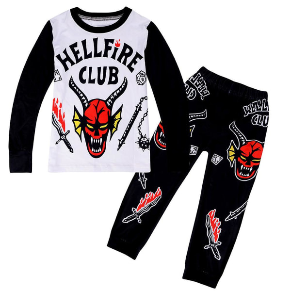 10-13 år Børn Stranger Things Outfit Hellfire Club Print T-shirt + buksesæt 11-12 Years