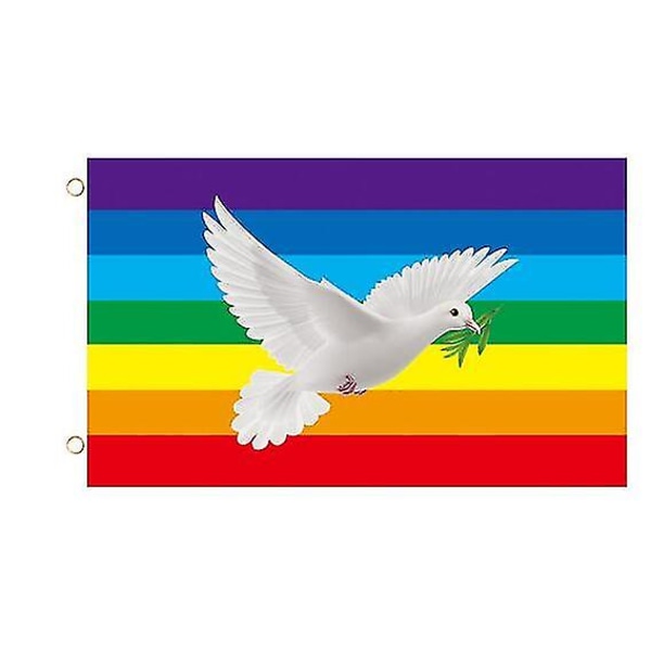 Fredsflag, Peace Dove World Peace Sign Symbol Flag til terrasseplæne Hjem Udendørs Decor A