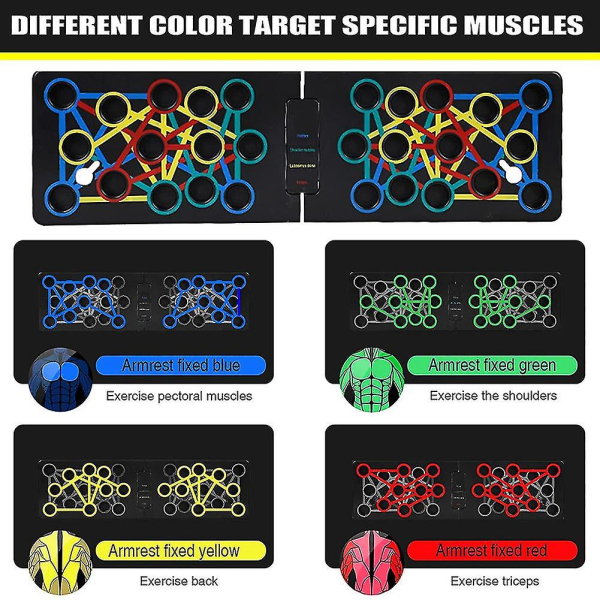 Hjemmetreningsutstyr Up Board 24 i 1 multifunksjonelt Pushup Bar System Fitness Gulv brystmusk