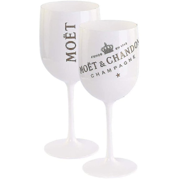 2 stk. Plastik Vin Party Hvid Champagne Moet Glas