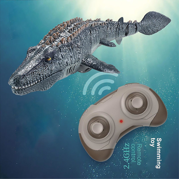 2023 Kaukosäädöllä Ohjattava Mosasaurus Dinosauruksen Leikkihahmo Lapsille, Parannettu Mosasaurus Vesilelu grey