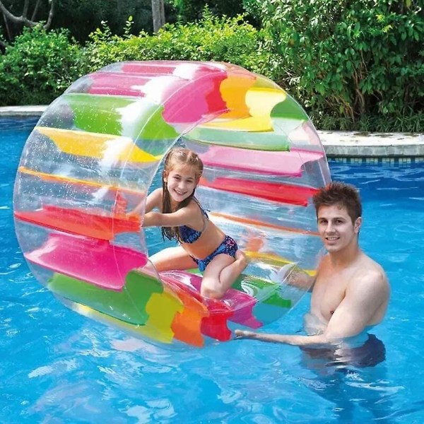 Mortime Oppblåsbar Roller Float, 40&#34; Fargerikt vannhjul, svømmebassengrulleleke for barn og voksne utendørs