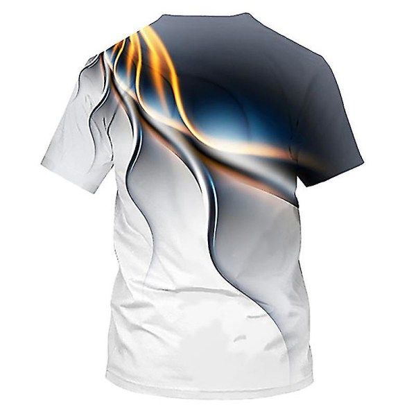 Herre sommer 3d kortærmede T-shirt toppe White M