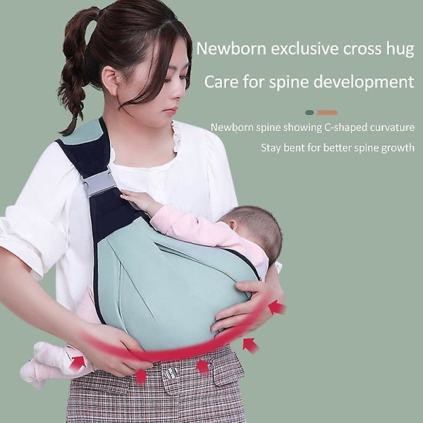 Grøn 1 stk Babyslynge Ergonomisk sikker og sikker M-stilling Komfortabel bæresele -HG Green